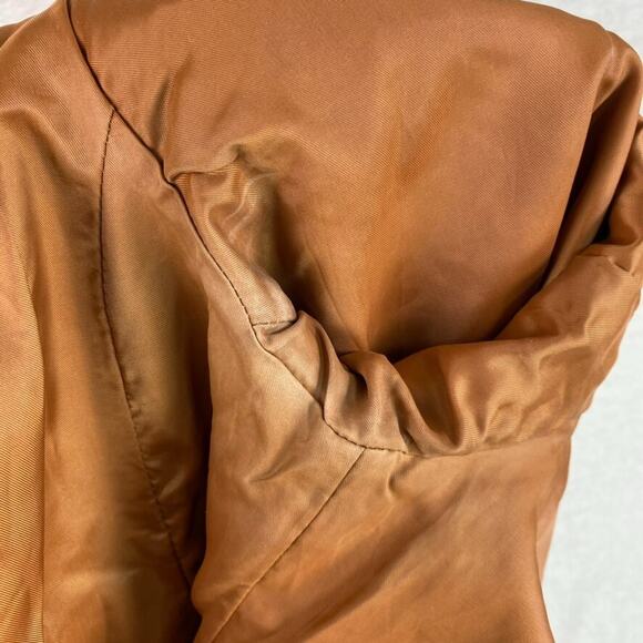 Apostrophe Womens Leather Bomber Jacket Size 6 Small Full Zip Motorcycle Edgy - Picture 11 of 15